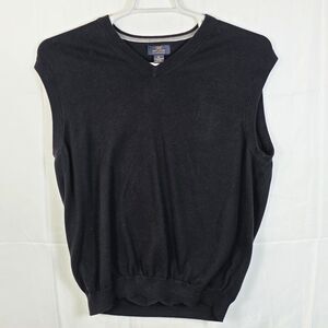 Brooks Brother Size XL Black 100% Supima Cotton Sleeveless Sweater Vest